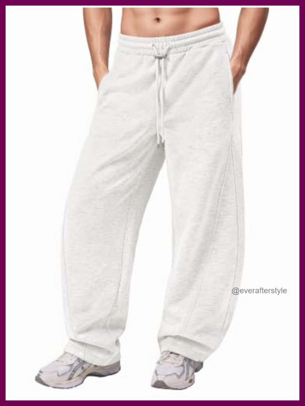 Fleece Lined Baggy Sweatpants Wide Leg Barrel Pants Relaxed Fit